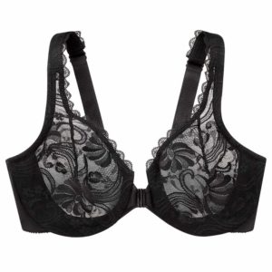 Glamorise Wonderwire Lace Front Close Bra Review in black