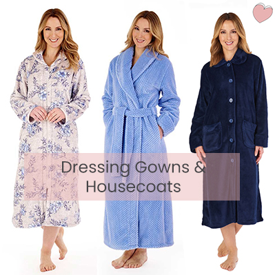 Dressing Gown Super Soft Flannel Fleece Ladies Zip Through Slenderella Bathrobe