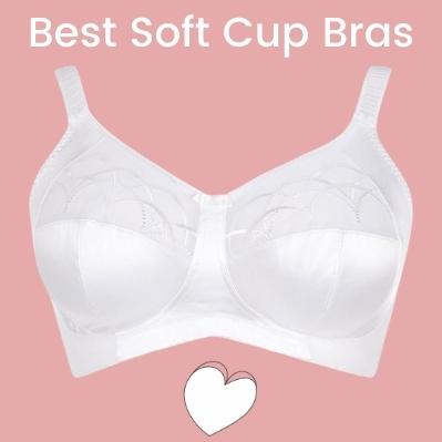 Ladies Non Wired Embroidered Bra Soft Cup Cotton Firm Control White Brassiere 